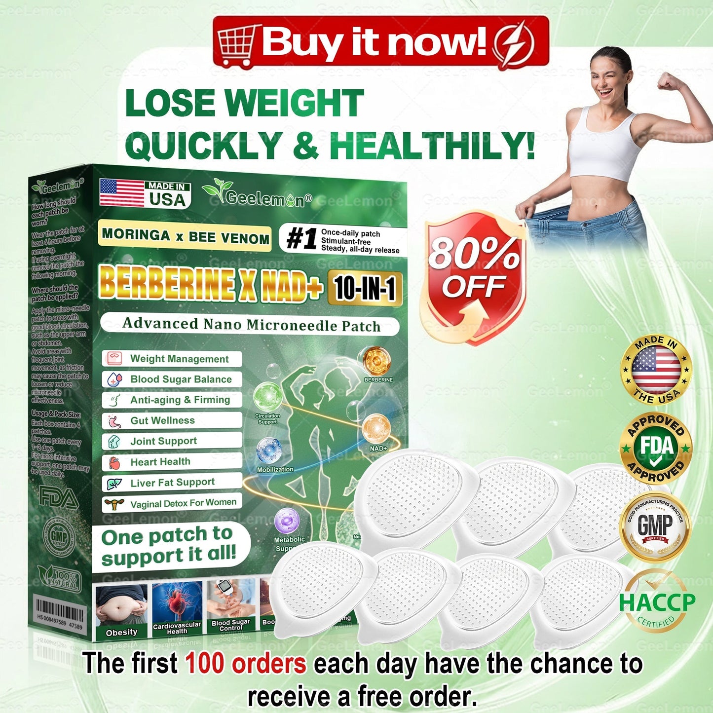 𝐎𝐟𝐟𝐢𝐜𝐢𝐚𝐥 𝐔𝐒 𝐒𝐭𝐨𝐫𝐞 🇺🇸  | ❤️❤️ 𝐆𝐞𝐞𝐋𝐞𝐦𝐨𝐧® Moringa · Berberine × NAD+ 𝟏𝟎-𝐢𝐧-𝟏 𝐀𝐝𝐯𝐚𝐧𝐜𝐞𝐝 𝐍𝐚𝐧𝐨 𝐌𝐢𝐜𝐫𝐨𝐧𝐞𝐞𝐝𝐥𝐞 𝐏𝐚𝐭𝐜𝐡 — 𝐎𝐧𝐜𝐞 𝐃𝐚𝐢𝐥𝐲, 𝐕𝐢𝐬𝐢𝐛𝐥𝐞 𝐑𝐞𝐬𝐮𝐥𝐭𝐬 𝐢𝐧 𝟕 𝐃𝐚𝐲𝐬
