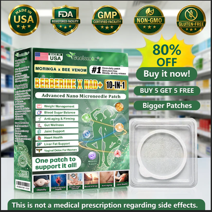 𝐎𝐟𝐟𝐢𝐜𝐢𝐚𝐥 𝐔𝐒 𝐒𝐭𝐨𝐫𝐞 🇺🇸  | 🧑‍⚕️🩺❤️𝐆𝐞𝐞𝐋𝐞𝐦𝐨𝐧® Moringa · Berberine × NAD+ 𝟏𝟎-𝐢𝐧-𝟏 𝐀𝐝𝐯𝐚𝐧𝐜𝐞𝐝 𝐍𝐚𝐧𝐨 𝐌𝐢𝐜𝐫𝐨𝐧𝐞𝐞𝐝𝐥𝐞 𝐏𝐚𝐭𝐜𝐡 — 𝐎𝐧𝐜𝐞 𝐃𝐚𝐢𝐥𝐲, 𝐕𝐢𝐬𝐢𝐛𝐥𝐞 𝐑𝐞𝐬𝐮𝐥𝐭𝐬 𝐢𝐧 𝟕 𝐃𝐚𝐲𝐬
