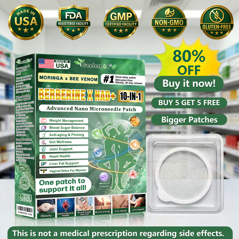 𝐎𝐟𝐟𝐢𝐜𝐢𝐚𝐥 𝐔𝐒 𝐒𝐭𝐨𝐫𝐞 🇺🇸  | 🧑‍⚕️🩺 𝐆𝐞𝐞𝐋𝐞𝐦𝐨𝐧® Moringa · Berberine × NAD+ 𝟏𝟎-𝐢𝐧-𝟏 𝐀𝐝𝐯𝐚𝐧𝐜𝐞𝐝 𝐍𝐚𝐧𝐨 𝐌𝐢𝐜𝐫𝐨𝐧𝐞𝐞𝐝𝐥𝐞 𝐏𝐚𝐭𝐜𝐡 — 𝐎𝐧𝐜𝐞 𝐃𝐚𝐢𝐥𝐲, 𝐕𝐢𝐬𝐢𝐛𝐥𝐞 𝐑𝐞𝐬𝐮𝐥𝐭𝐬 𝐢𝐧 𝟕 𝐃𝐚𝐲𝐬